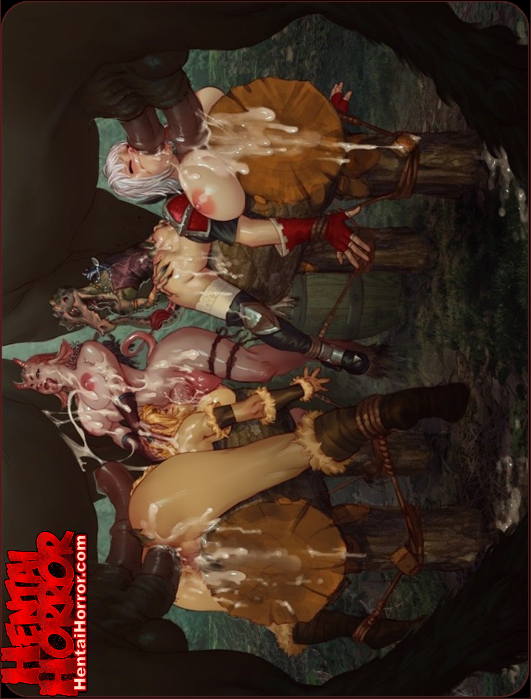 NSFW Dungeons and Dragons BDSM oppai hentai game porn of big tits babes  gang raped by demon monster horse cocks. - Hentai Horror